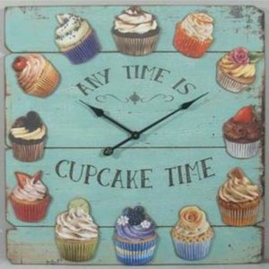 Cake Time Wooden Clock