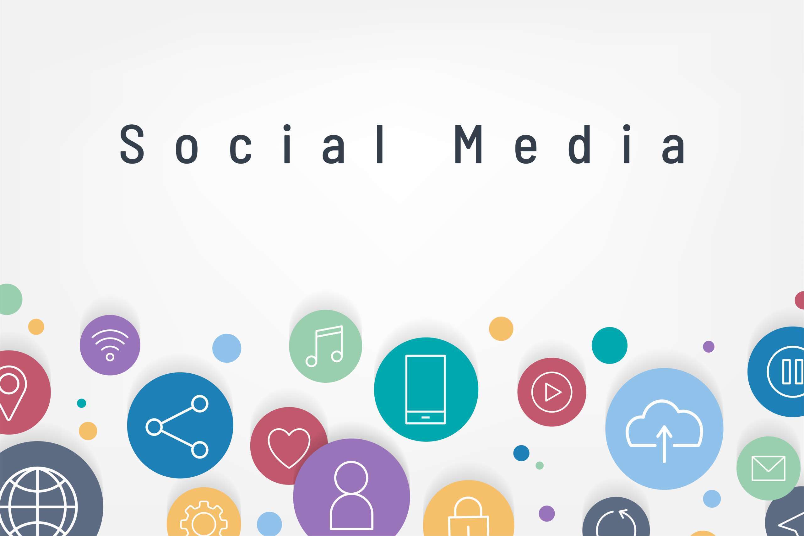 Colorful social media icons background vector